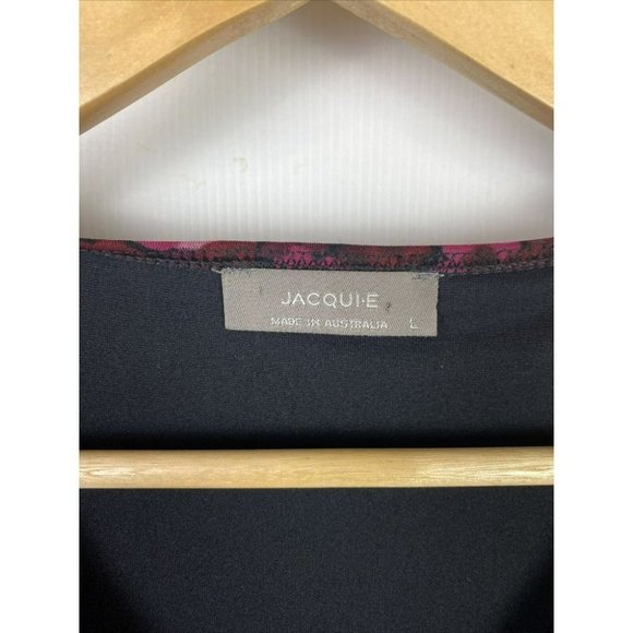 Jacqui E Size L Women's A-Line Dress Pink Purple Floral print - Picture 4 of 8